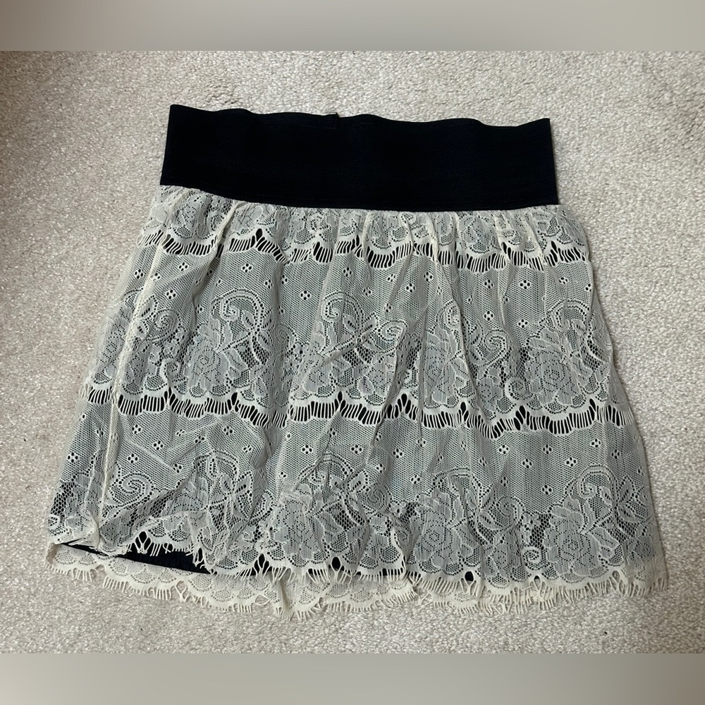 Xhilaration Women’s Skirt with Lace Overlay